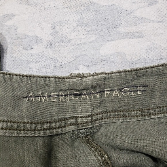 American Eagle Pants Womens 16 Green Linen Blend Straight Leg Lightweight NWT - Picture 4 of 12